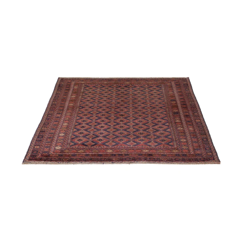 Kelim Afghan Teppich 146x178cm - dunkelrot