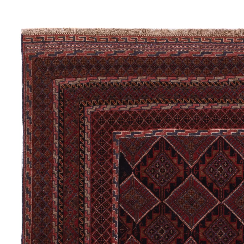 Kelim Afghan Teppich 141x180cm - dunkelrot