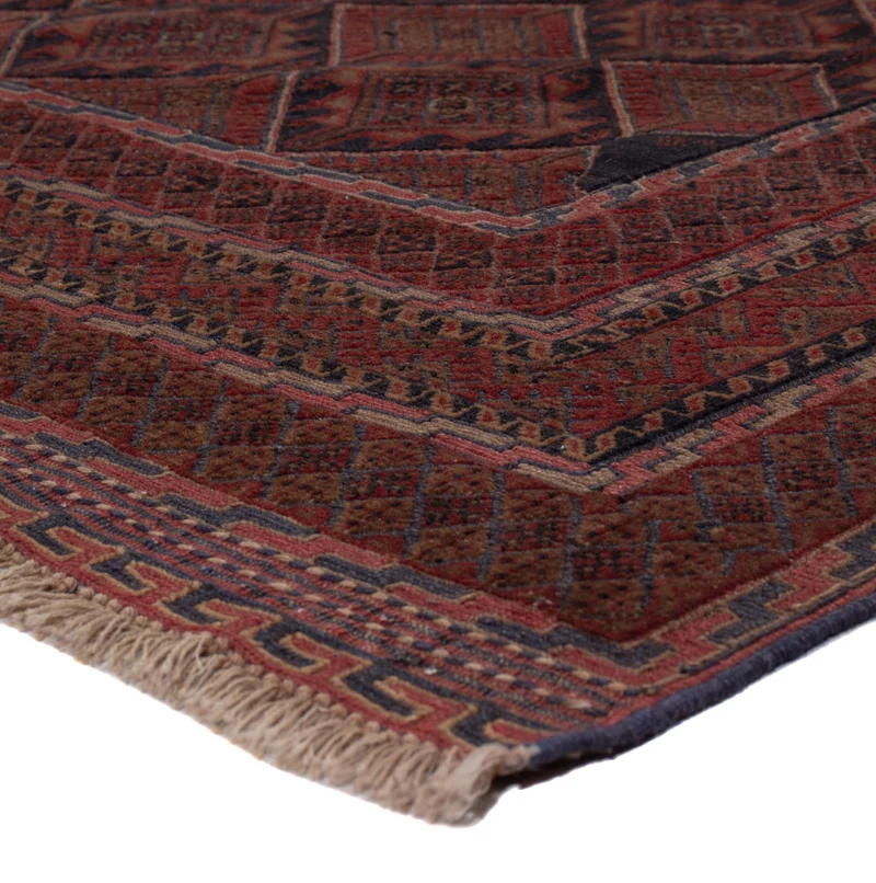 Kelim Afghan Teppich 141x180cm - dunkelrot