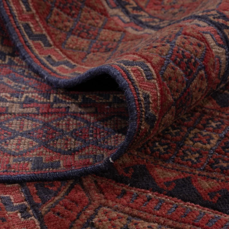Kelim Afghan Teppich 141x180cm - dunkelrot