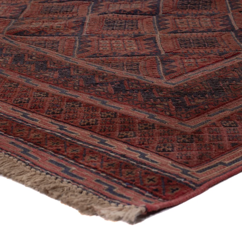 Kelim Afghan Teppich 137x188cm - dunkelrot