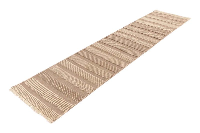 Kelim Gabbeh · Handgewebt – Beige, 299x67 cm