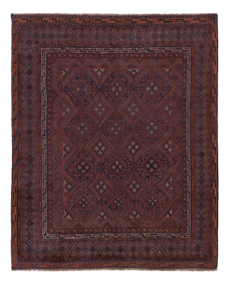 Kelim Afghan Teppich 158x194cm - dunkelbeige
