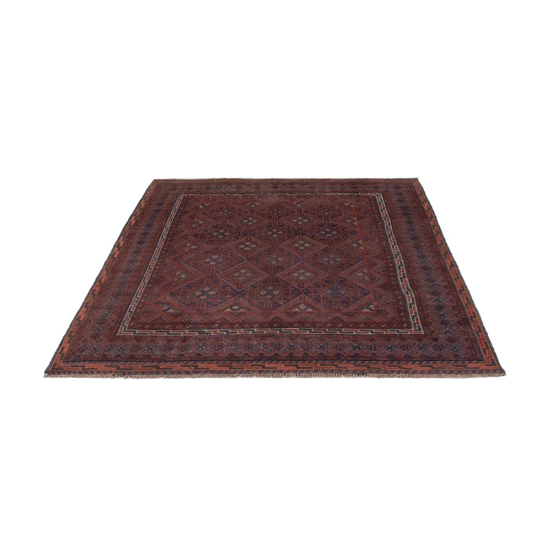 Kelim Afghan Teppich 158x194cm - dunkelbeige