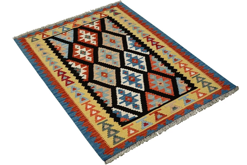 Kelim Gashgai · Handgewebt – Schwarz, 148x105 cm