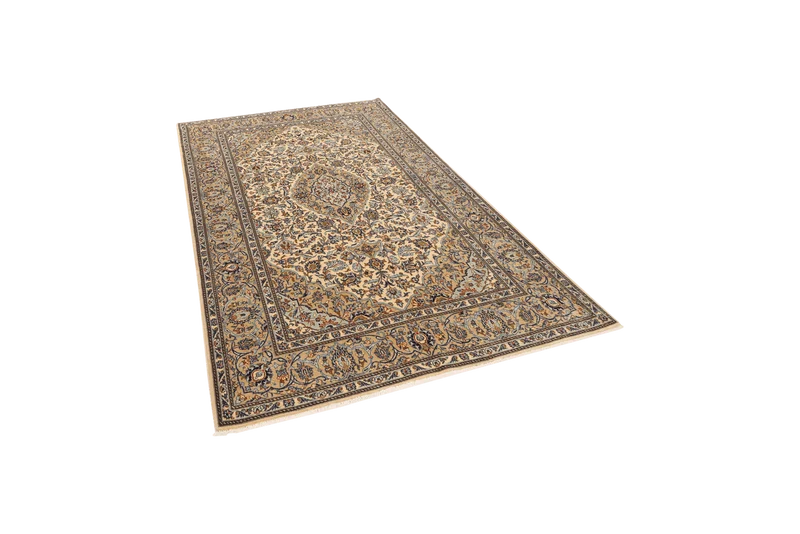 Kashan · Handgeknüpft – Beige, 227x139 cm