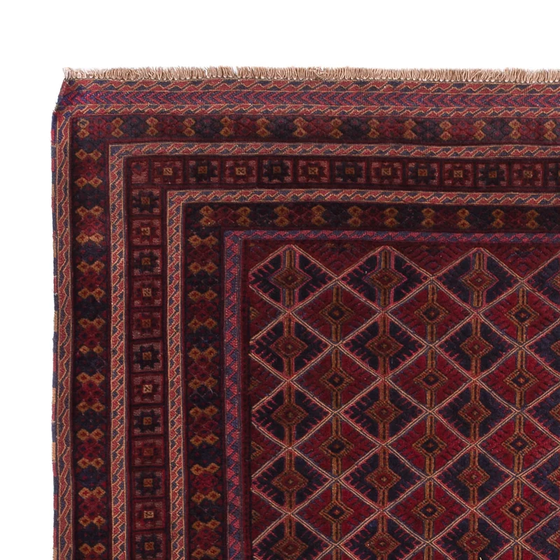 Kelim Afghan Teppich 150x191cm - dunkelrot