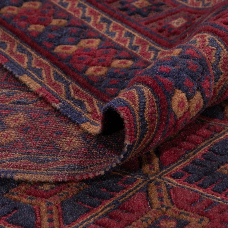 Kelim Afghan Teppich 150x191cm - dunkelrot