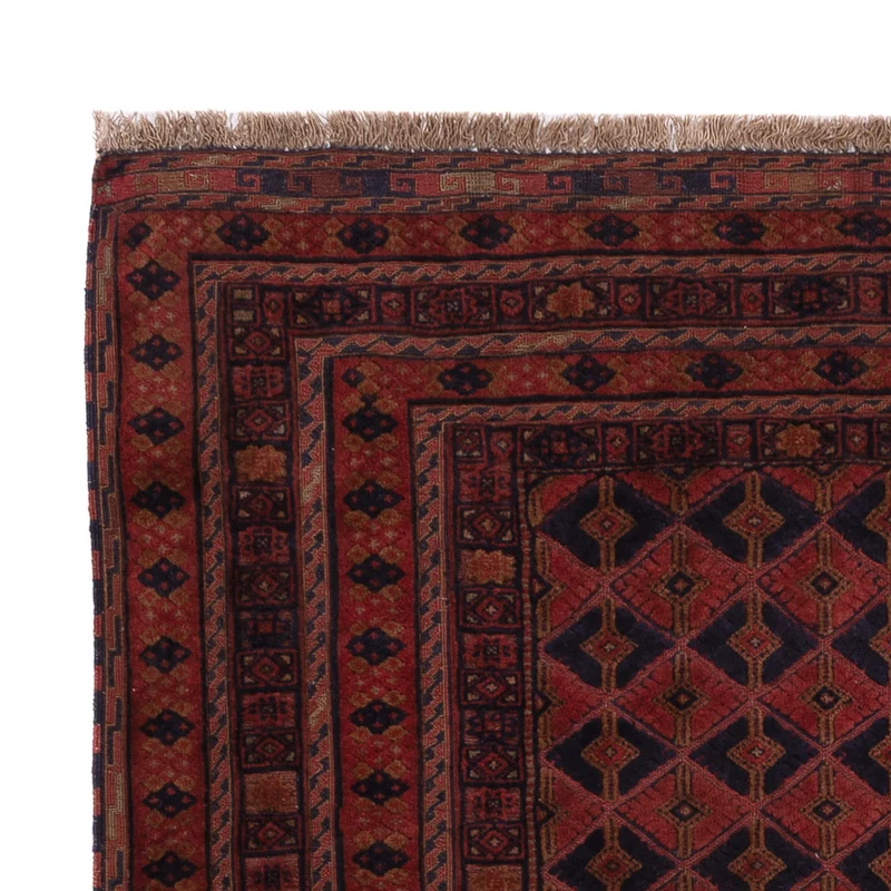 Kelim Afghan Teppich 148x193cm - dunkelrot