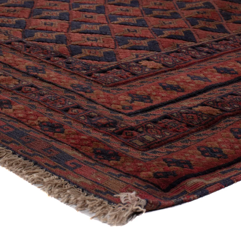 Kelim Afghan Teppich 148x193cm - dunkelrot