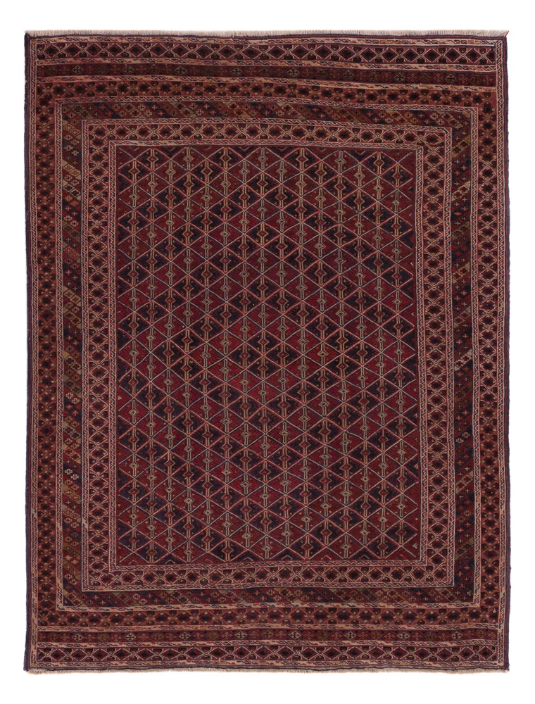 Kelim Afghan Teppich 190x208cm - dunkelbeige