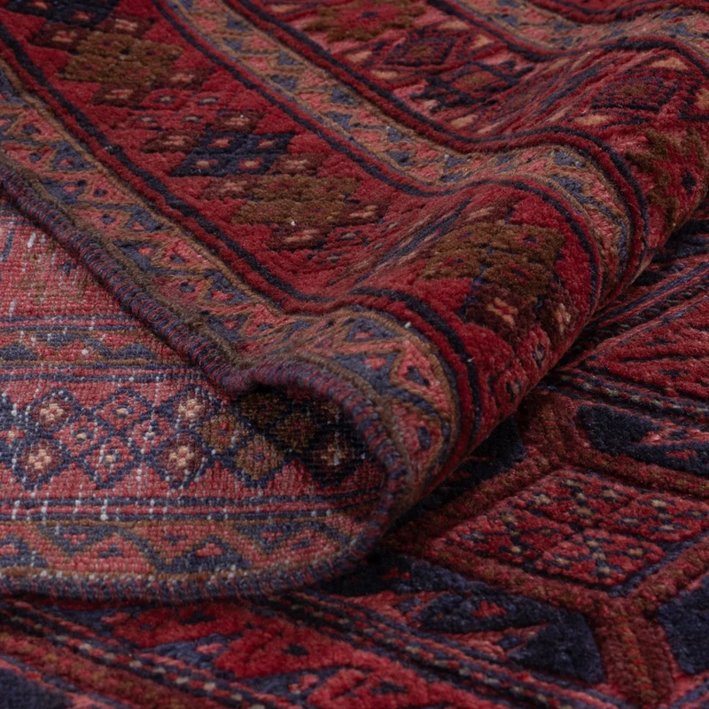 Kelim Afghan Teppich 147x190cm - dunkelrot