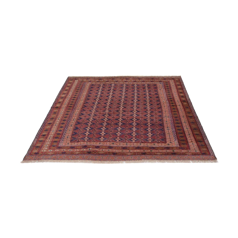 Kelim Afghan Teppich 146x191cm - dunkelrot