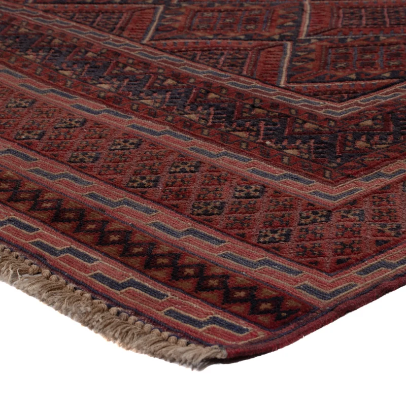 Kelim Afghan Teppich 141x183cm - dunkelrot