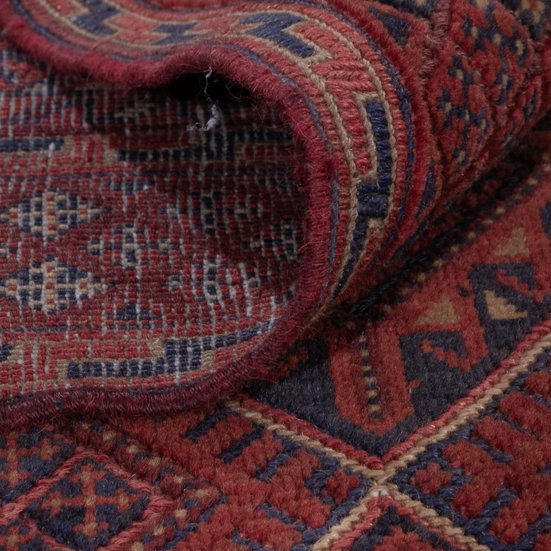 Kelim Afghan Teppich 141x183cm - dunkelrot