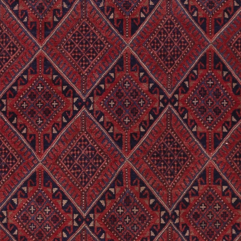 Kelim Afghan Teppich 132x190cm - dunkelrot