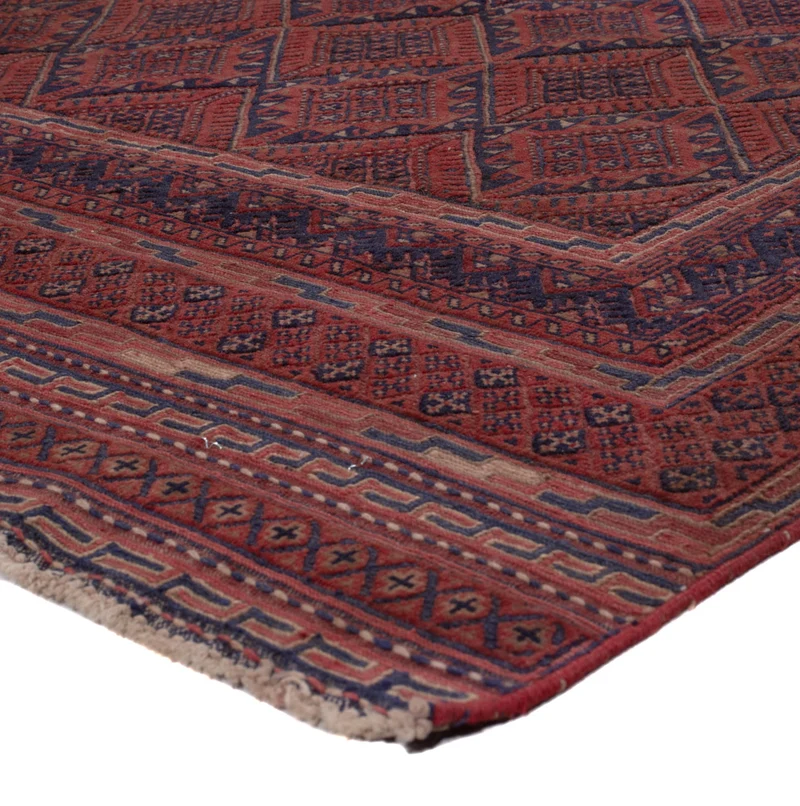 Kelim Afghan Teppich 132x190cm - dunkelrot