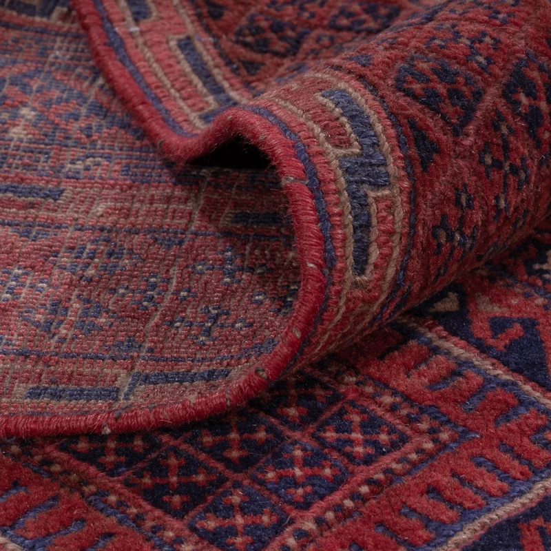 Kelim Afghan Teppich 132x190cm - dunkelrot