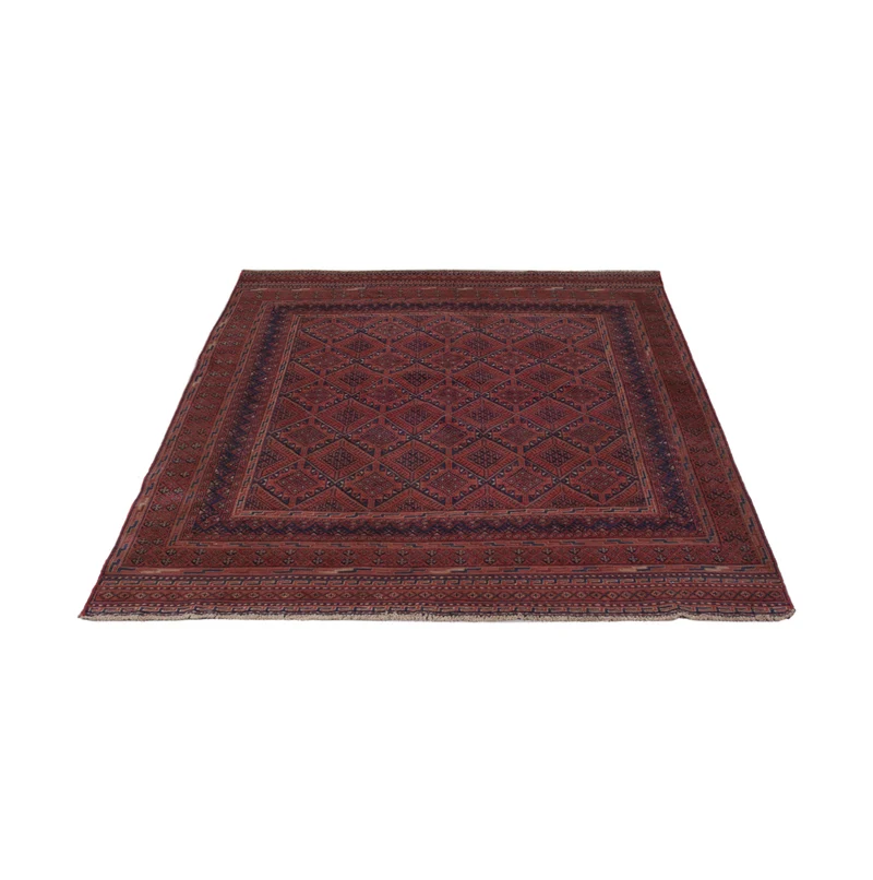 Kelim Afghan Teppich 132x190cm - dunkelrot