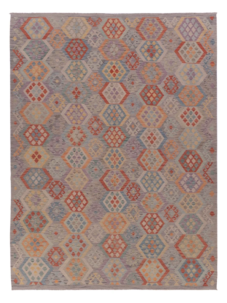 Kelim Maimene Teppich 256x350cm - mehrfarbig