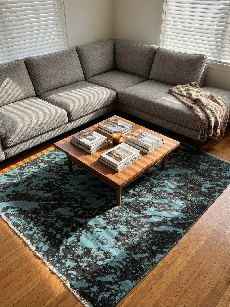 Vintage · Handgeknüpft – Blau, 145x131 cm