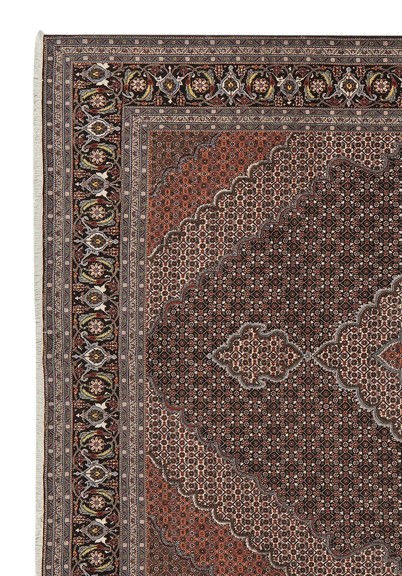 Tabriz 40 Raj · Handgeknüpft – Schwarz, 340x249 cm