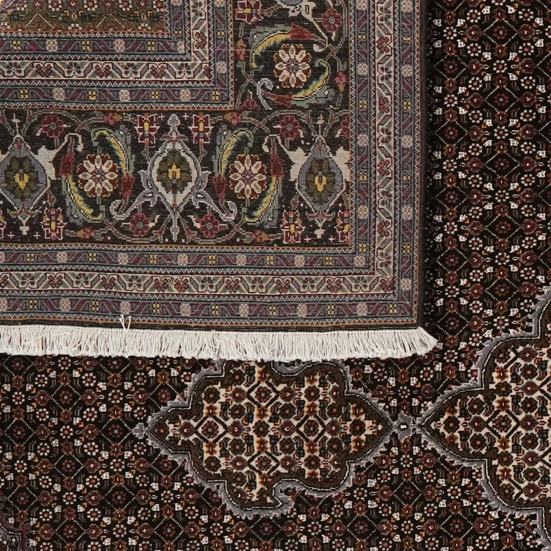 Tabriz 40 Raj · Handgeknüpft – Schwarz, 340x249 cm