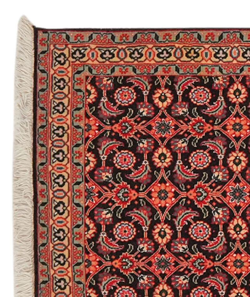 Tabriz 50 Raj · Handgeknüpft – Schwarz, 203x63 cm