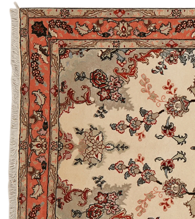 Tabriz 50 Raj · Handgeknüpft – Beige, 221x81 cm