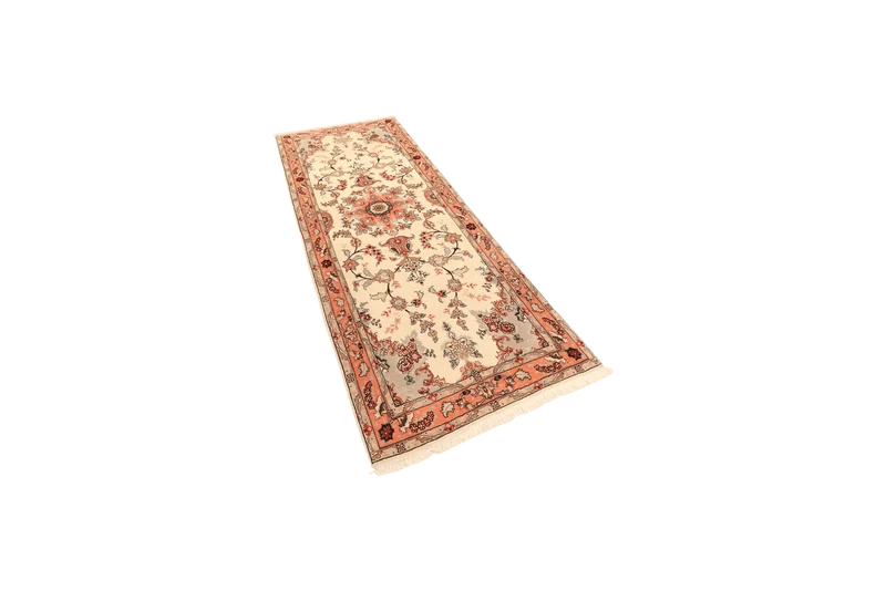 Tabriz 50 Raj · Handgeknüpft – Beige, 221x81 cm