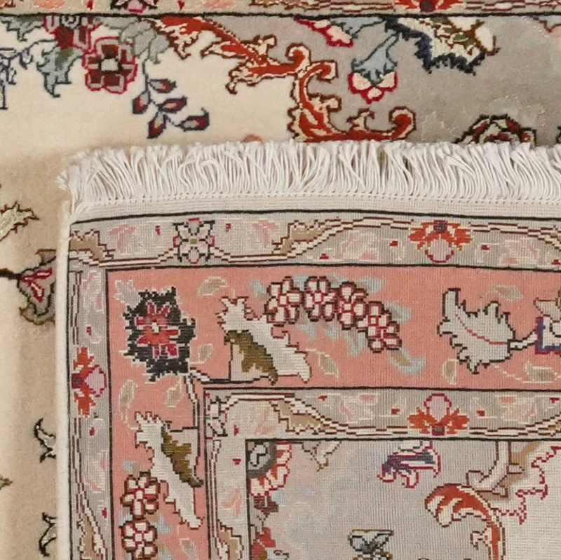 Tabriz 50 Raj · Handgeknüpft – Beige, 221x81 cm