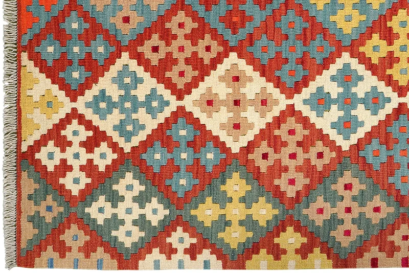 Kelim Gashgai · Handgewebt – Bunt, 182x132 cm