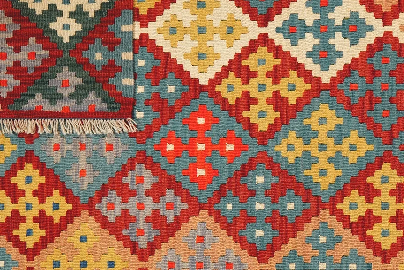 Kelim Gashgai · Handgewebt – Bunt, 182x132 cm
