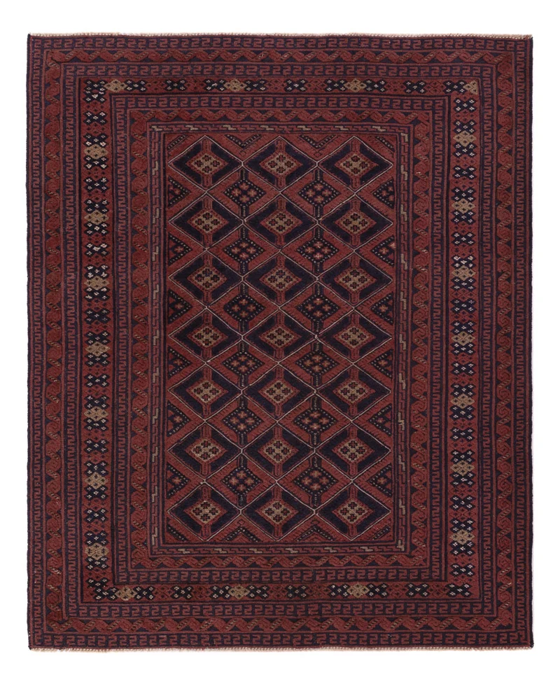 Kelim Afghan Teppich 156x189cm - dunkelbeige