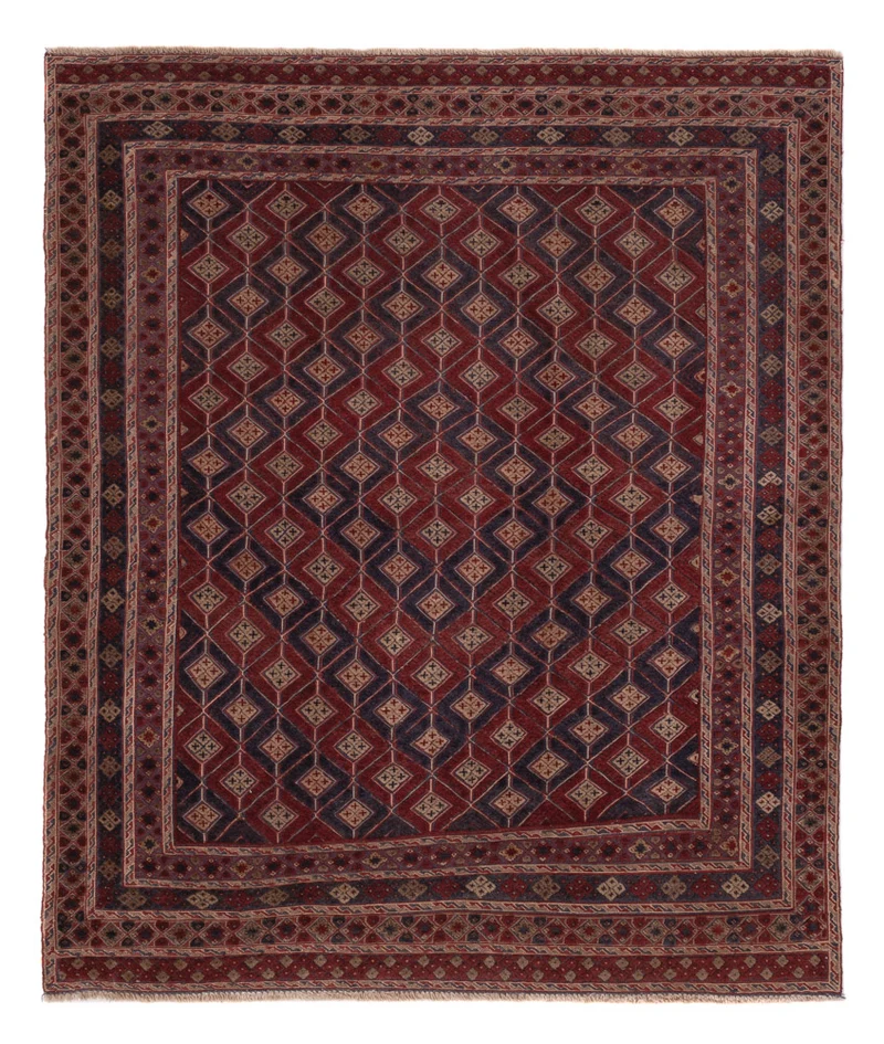 Kelim Afghan Teppich 158x186cm - dunkelbeige