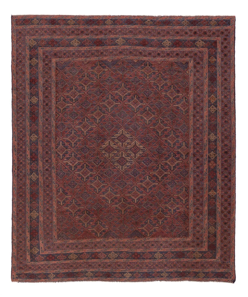 Kelim Afghan Teppich 157x190cm - dunkelbeige
