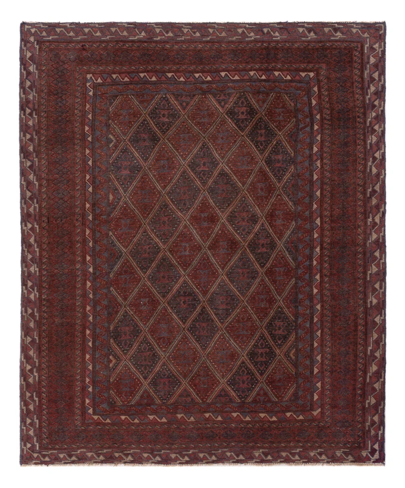 Kelim Afghan Teppich 157x187cm - dunkelbeige