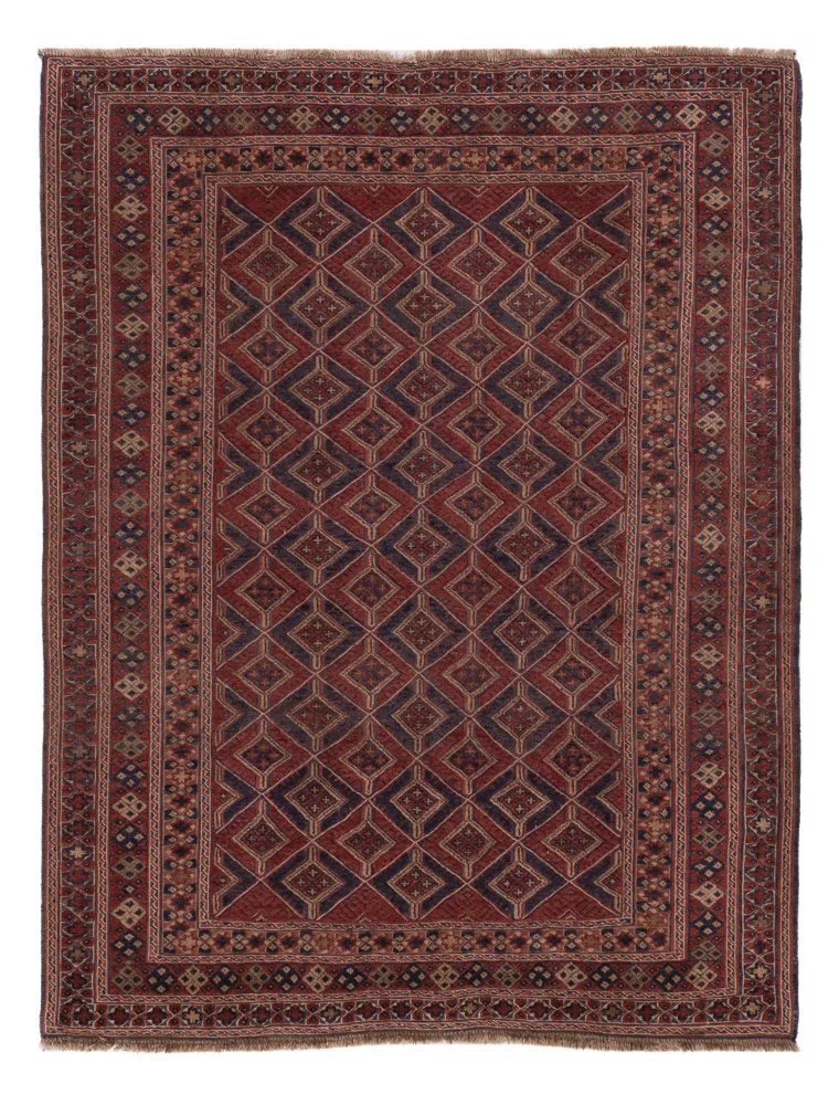 Kelim Afghan Teppich 150x198cm - dunkelbeige