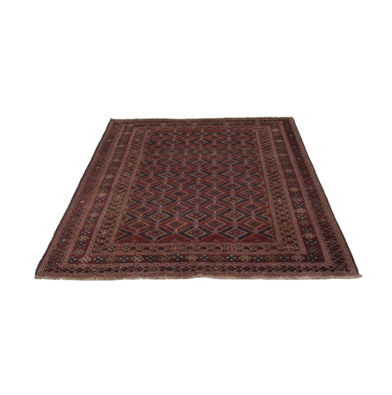 Kelim Afghan Teppich 150x198cm - dunkelbeige