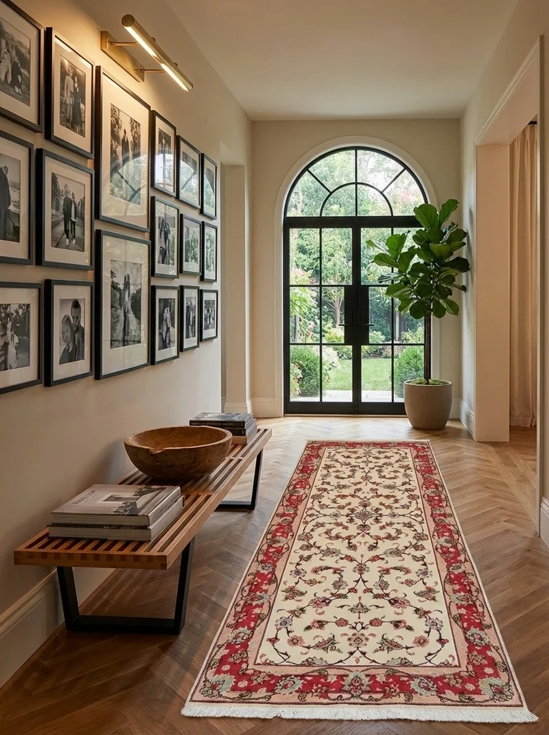 Tabriz 50 Raj · Handgeknüpft – Beige, 207x77 cm