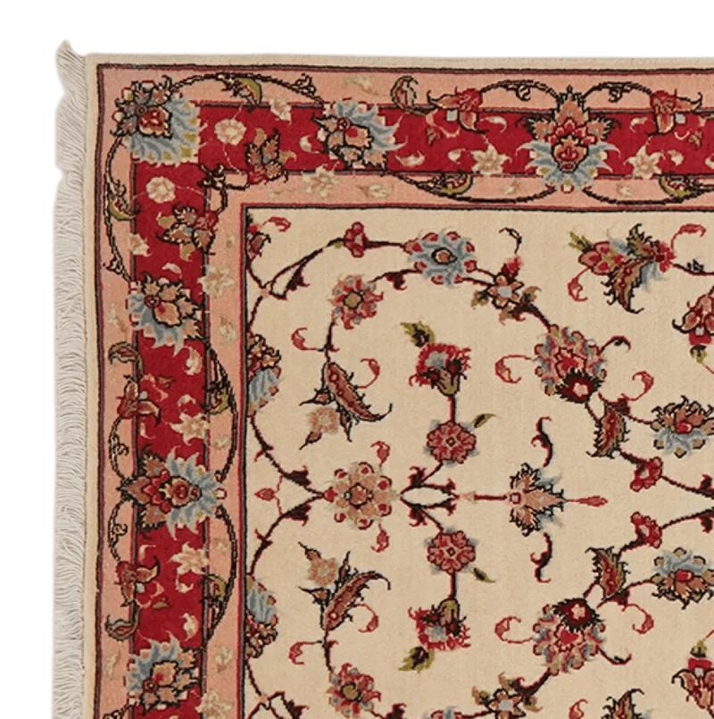 Tabriz 50 Raj · Handgeknüpft – Beige, 207x77 cm