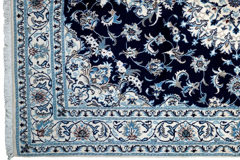 Nain 12La · Handgeknüpft – Blau, 239x164 cm