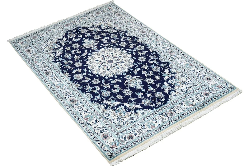 Nain 12La · Handgeknüpft – Blau, 239x164 cm