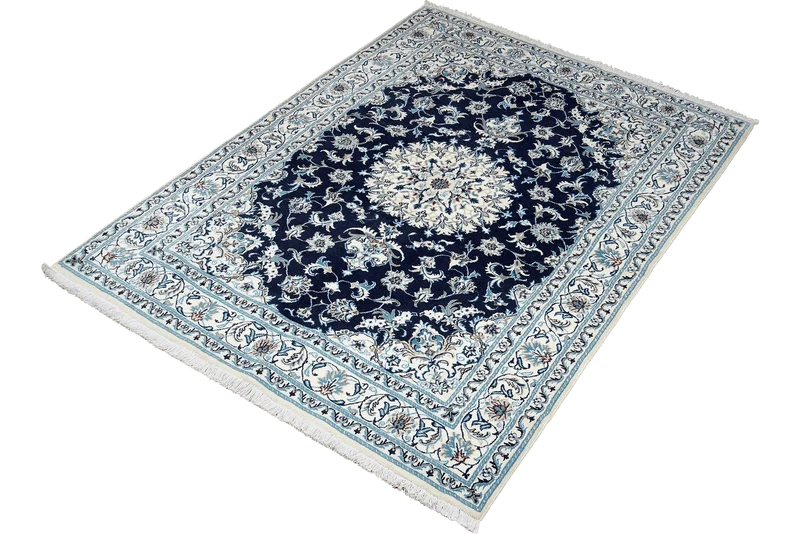 Nain 12La · Handgeknüpft – Blau, 239x164 cm