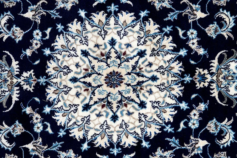 Nain 12La · Handgeknüpft – Blau, 239x164 cm