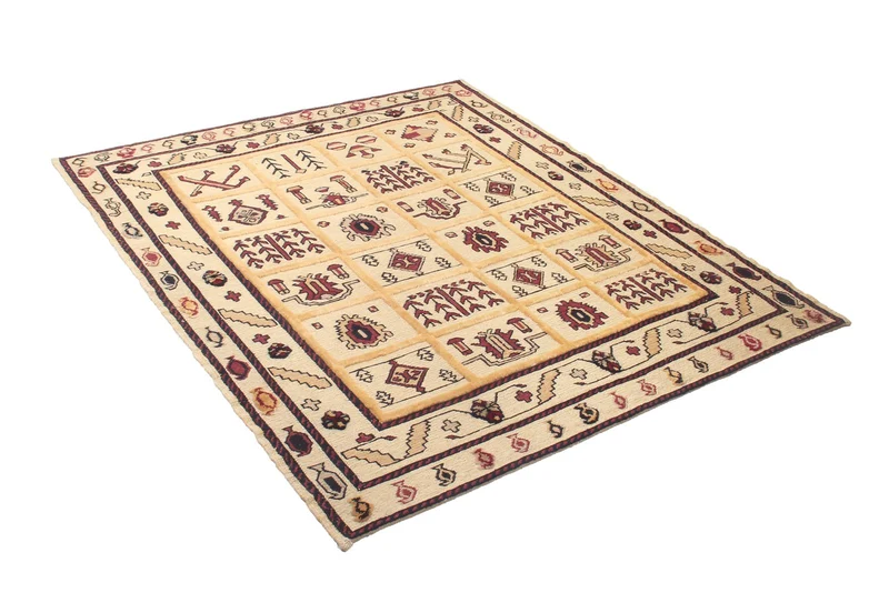 Kelim Belutch · Handgewebt – Beige, 161x146 cm