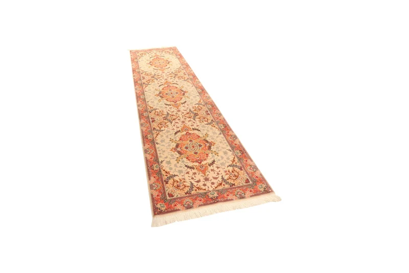 Tabriz 50 Raj · Handgeknüpft – Beige, 294x86 cm