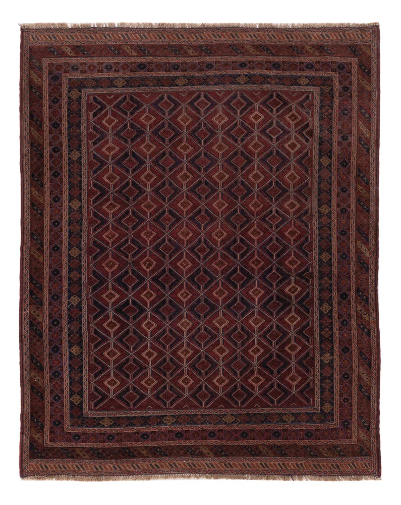 Kelim Afghan Teppich 152x195cm - dunkelbeige