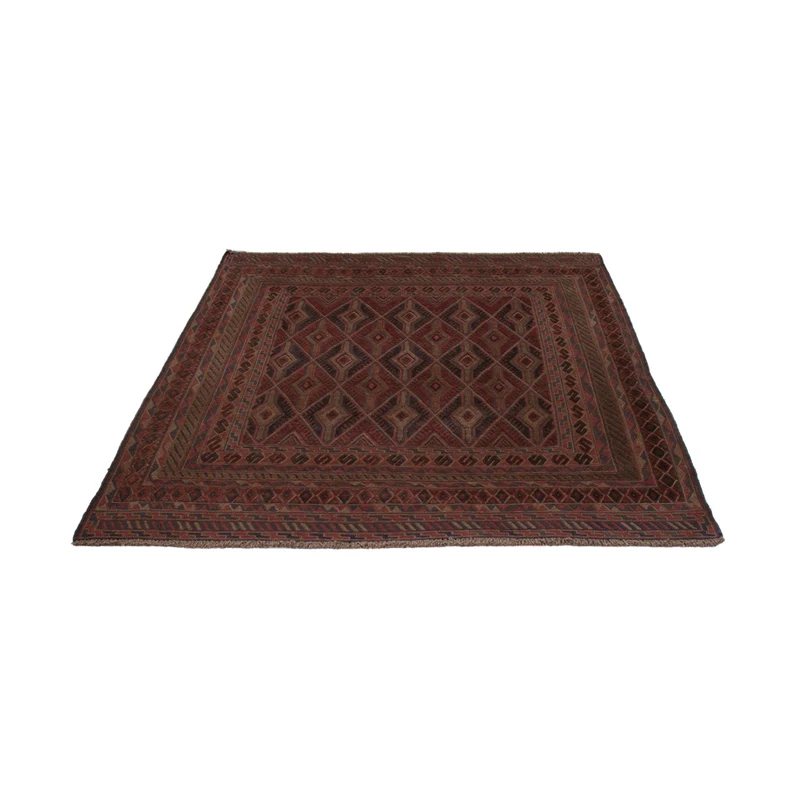 Kelim Afghan Teppich 150x194cm - dunkelbeige