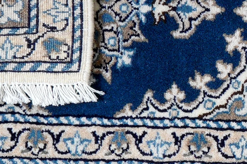Nain 12La · Handgeknüpft – Blau, 56x39 cm